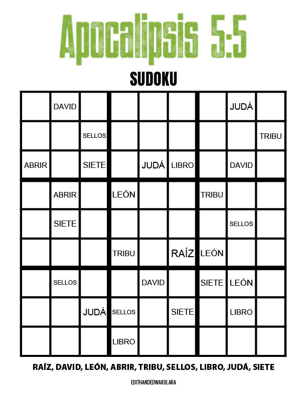 Apocalipsis 5:5 - Sudoku