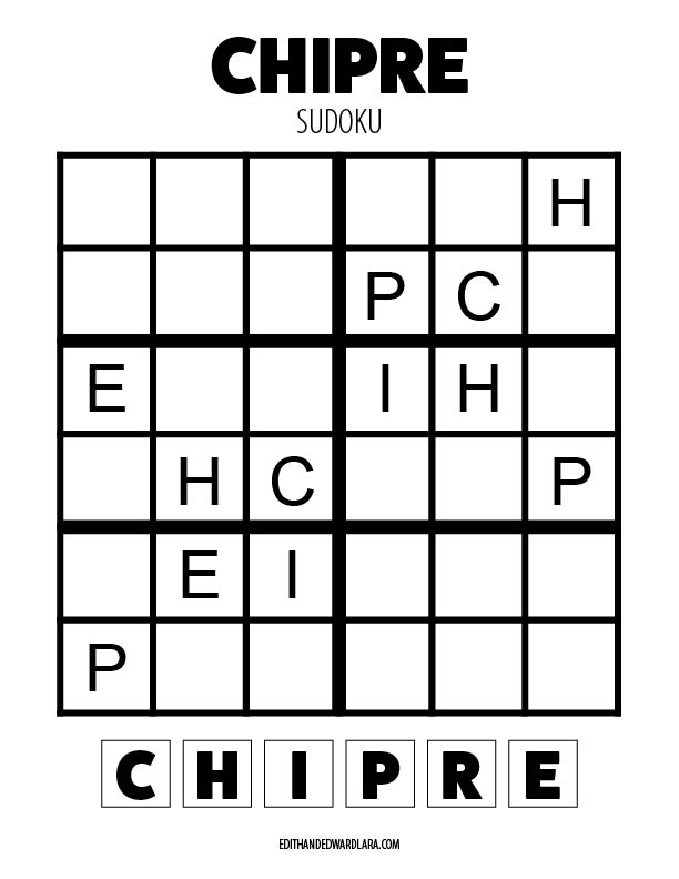 Chipre - Sudoku - Tamaño 6x6
