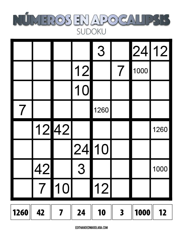 Números en Apocalipsis - Sudoku
