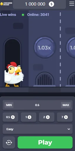 Interfaccia Mobile Gioco Chicken Road