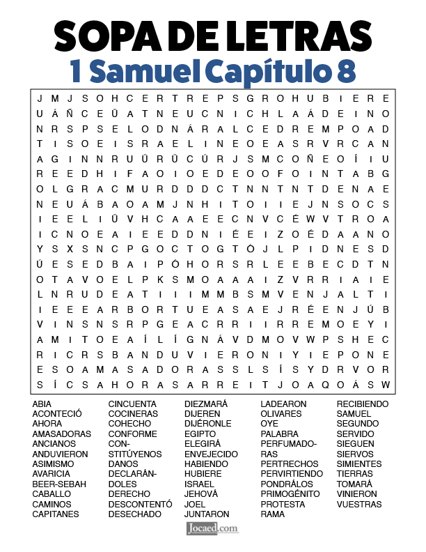 Sopa de Letras - 1 Samuel Cápitulo 8