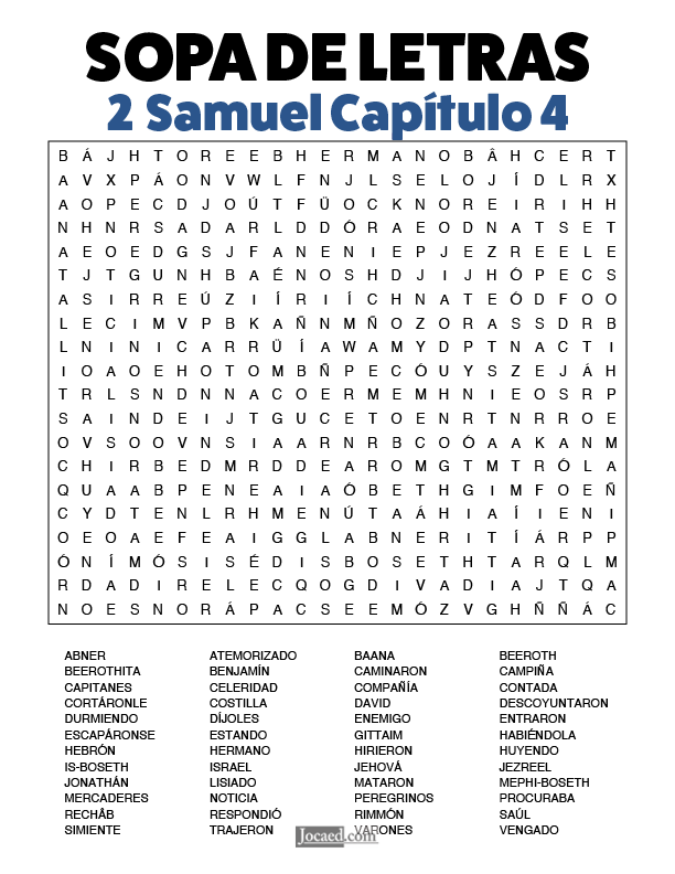 Sopa de Letras - 2 Samuel Cápitulo 4