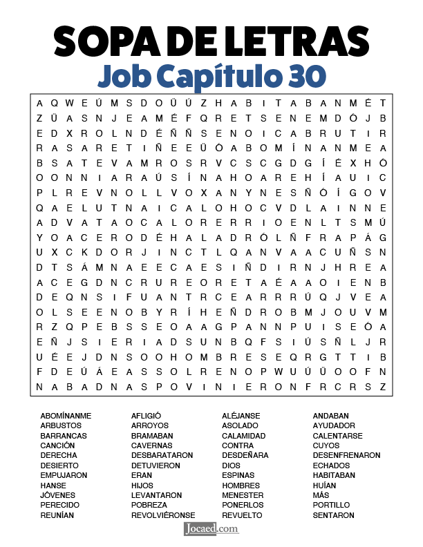 Sopa de Letras - Job Cápitulo 30