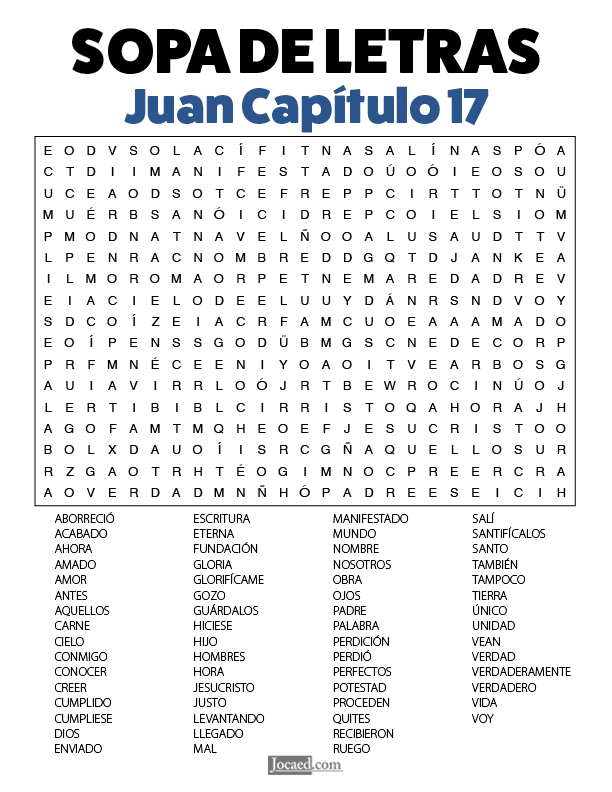 Sopa de Letras - Juan Cápitulo 17