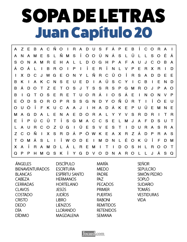Sopa de Letras - Juan Cápitulo 20